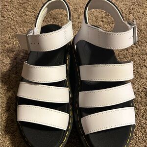 Blaire Hydro Leather Strap White Sandals